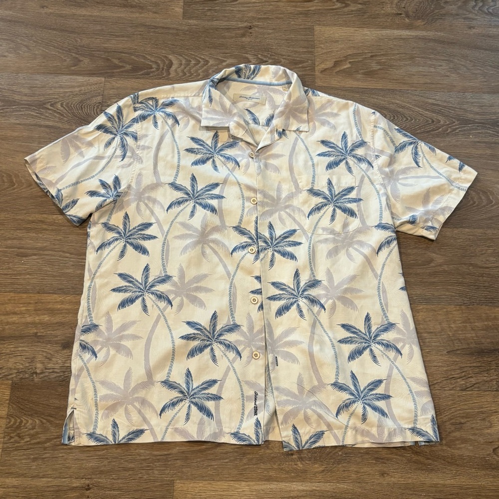 Tommy Bahama Island Zone Silk Blend Palm Tree Hawaiian Shirt – Men’s 2XL